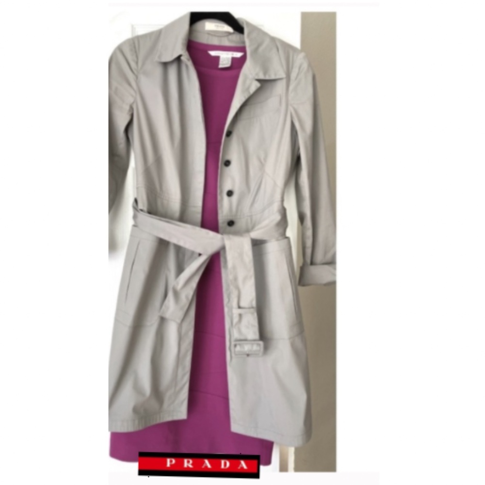 Prada Light Gray Trench Coat